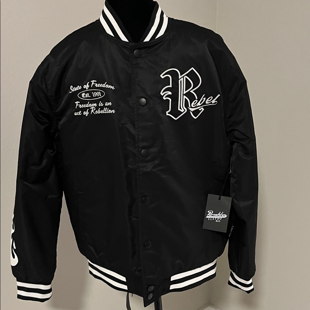 Rebels Black and White Varsity Jacket